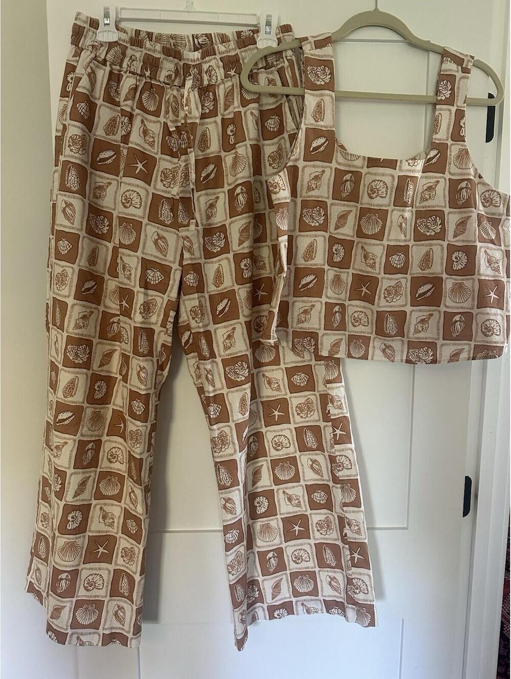 Crosby by Mollie Burch Women's Retro Shell Summer Top & Pants Set Size L